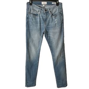Frame Men’s Size 30 L’Homme Skinny Slim Jeans Blue Distressed Stretch Light Wash
